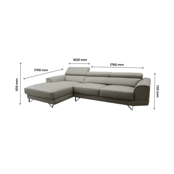 CANYON: L-Shape Sofa (Full Bovine Leather)