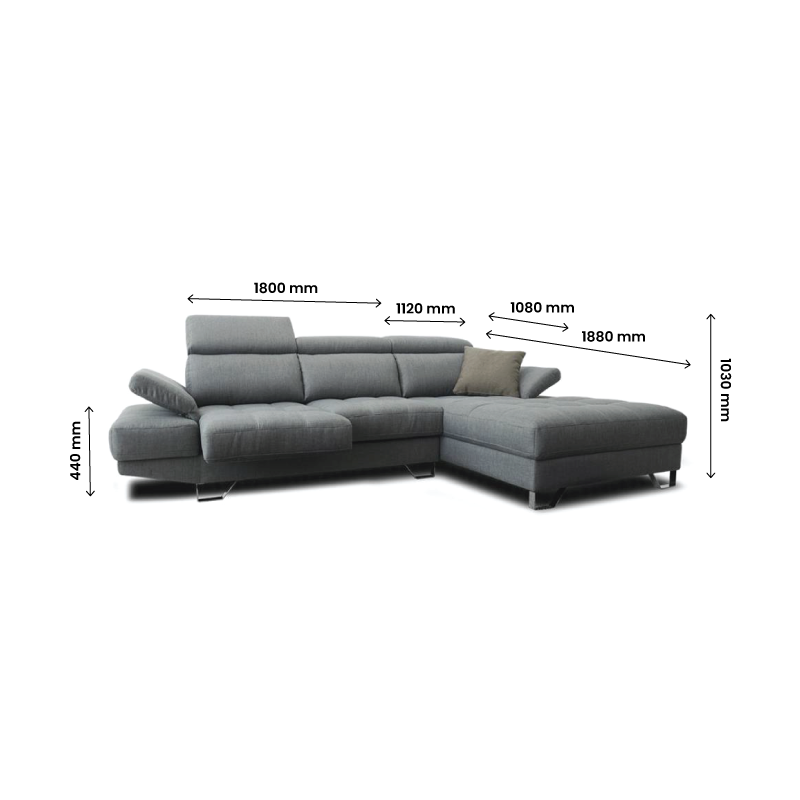 LUCIANO: L-Shape / Seat Extendable (ECO Clean Fabric) - Image 5