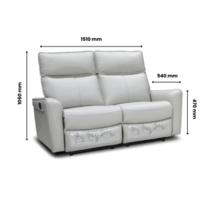 ORSINO: 123R Manual Recliner Sofa (Full Bovine Leather) - Image 3