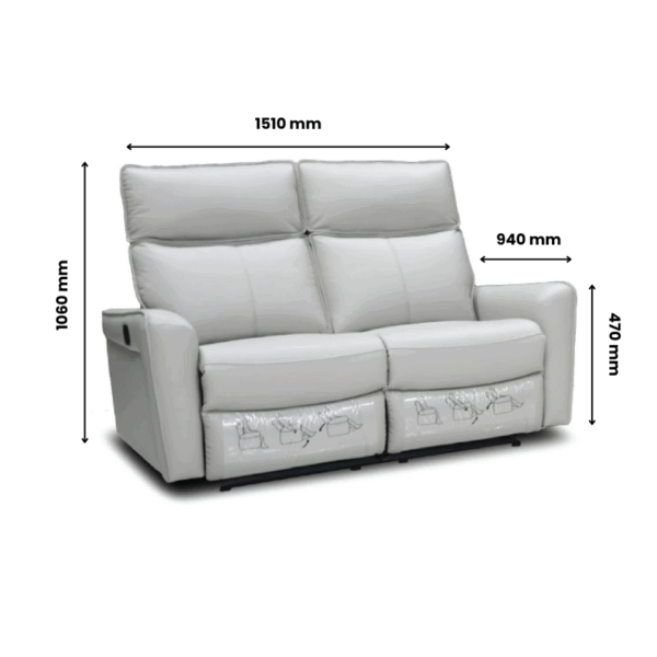 ORSINO: 123R Manual Recliner Sofa (Full Bovine Leather)