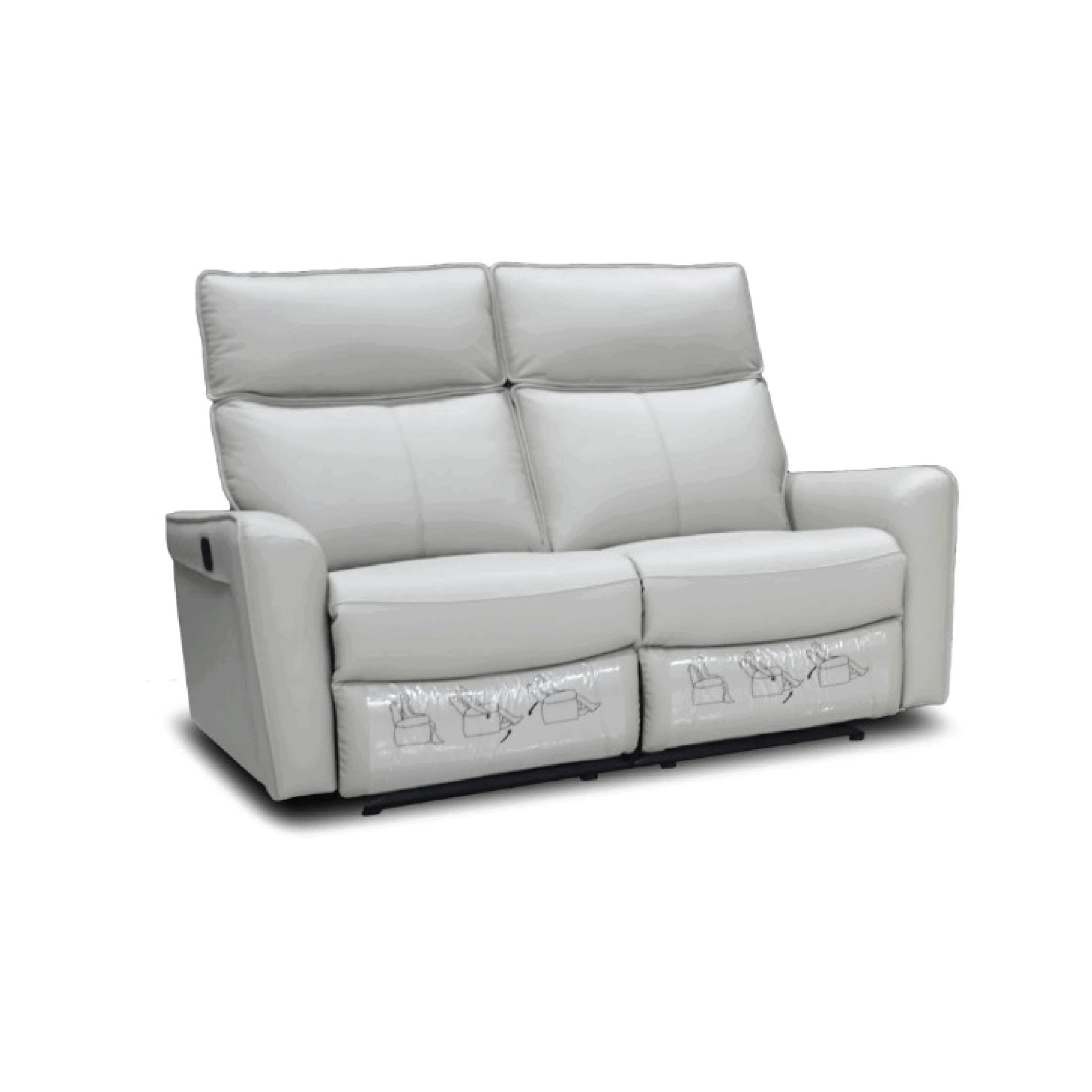 ORSINO: 123R Manual Recliner Sofa (Full Bovine Leather) - Image 6