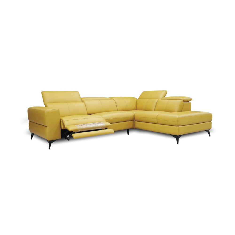 GIOVANNI: L-Corner / Power Incliner Sofa (Full Bovine Leather) - Image 1