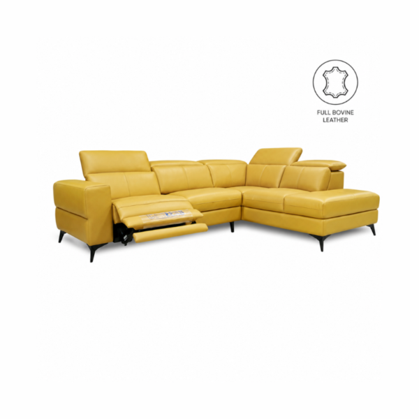 GIOVANNI: L-Corner / Power Incliner Sofa (Full Bovine Leather)