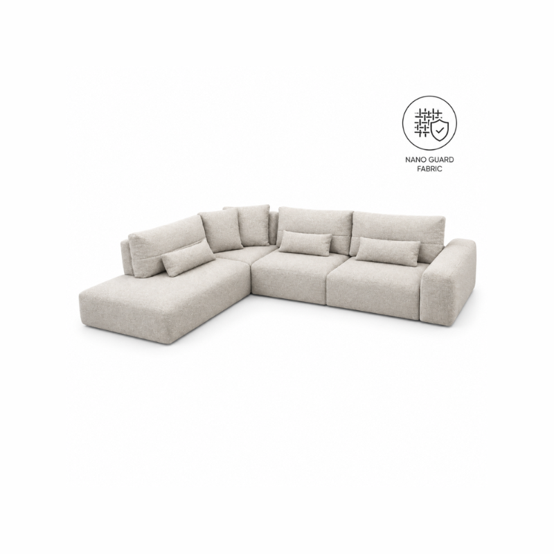 GYNNI: L-Corner Sofa (Nano Guard Fabric) - Image 1