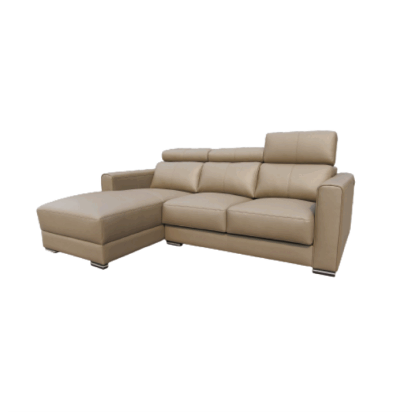 NEVIO: L-Shape / Seat Extendable Sofa (Full Bovine Leather)