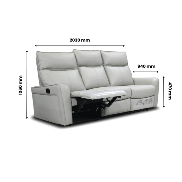 ORSINO: 123R Manual Recliner Sofa (Full Bovine Leather)