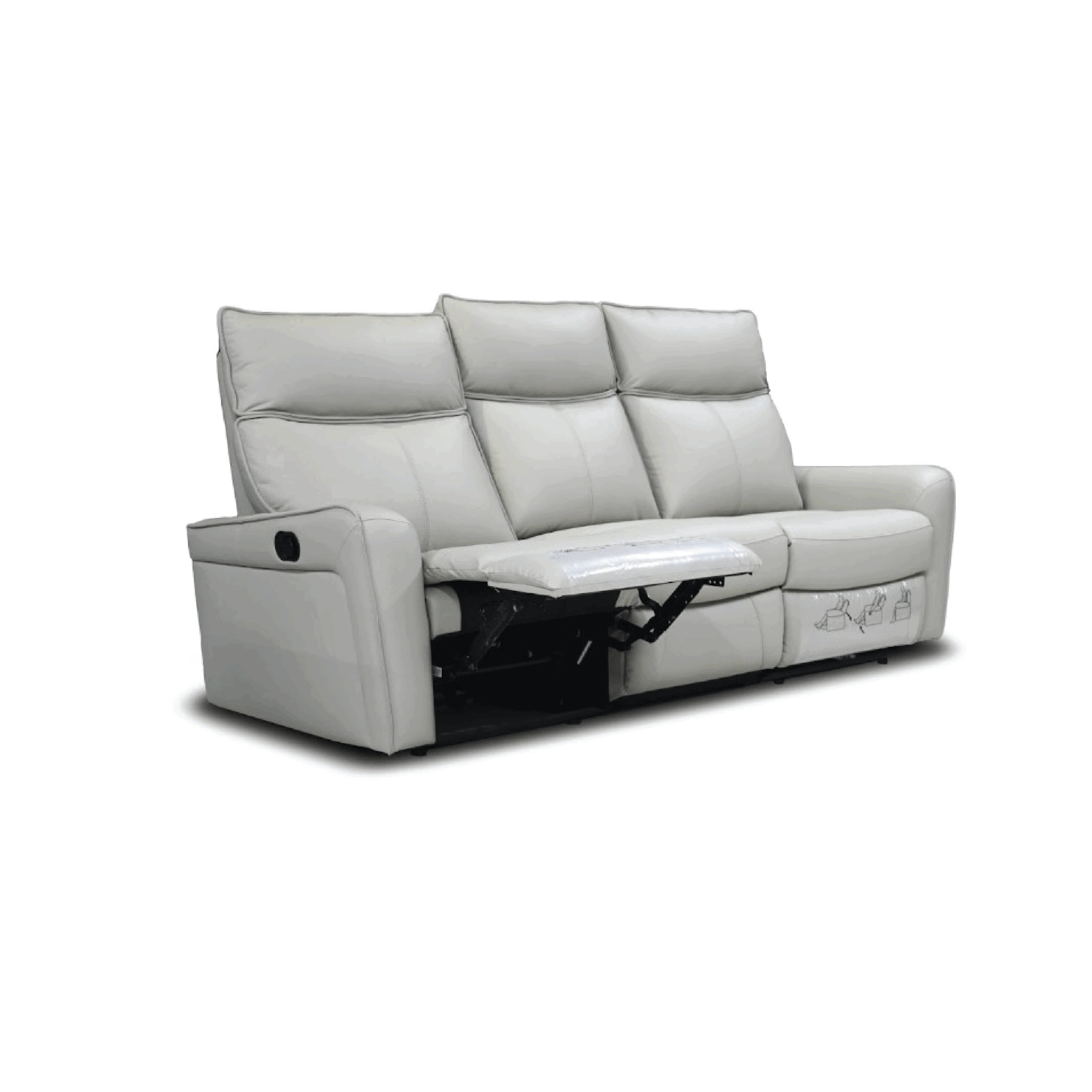 ORSINO: 123R Manual Recliner Sofa (Full Bovine Leather) - Image 7