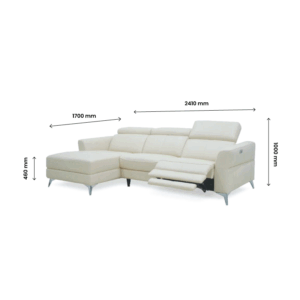 TAZROUK: L-Shape / Power Incliner Sofa (Easy Clean Fabric) - Image 5