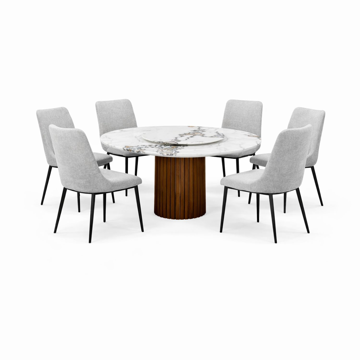 OXFORD BOLTON ROUND+C2401 DINING SET(1+6) - Image 1