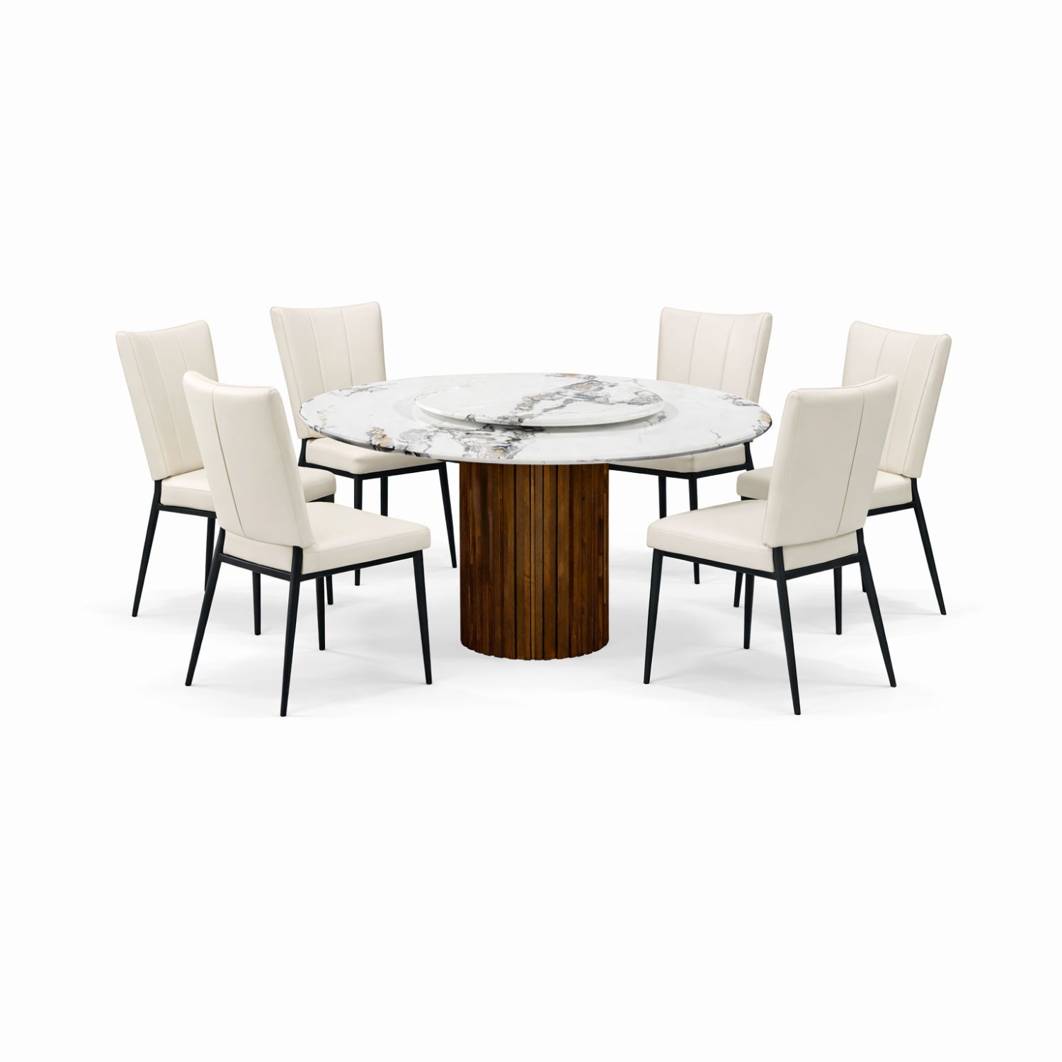 OXFORD BOLTON ROUND+C419 DINING SET(1+6) - Image 1