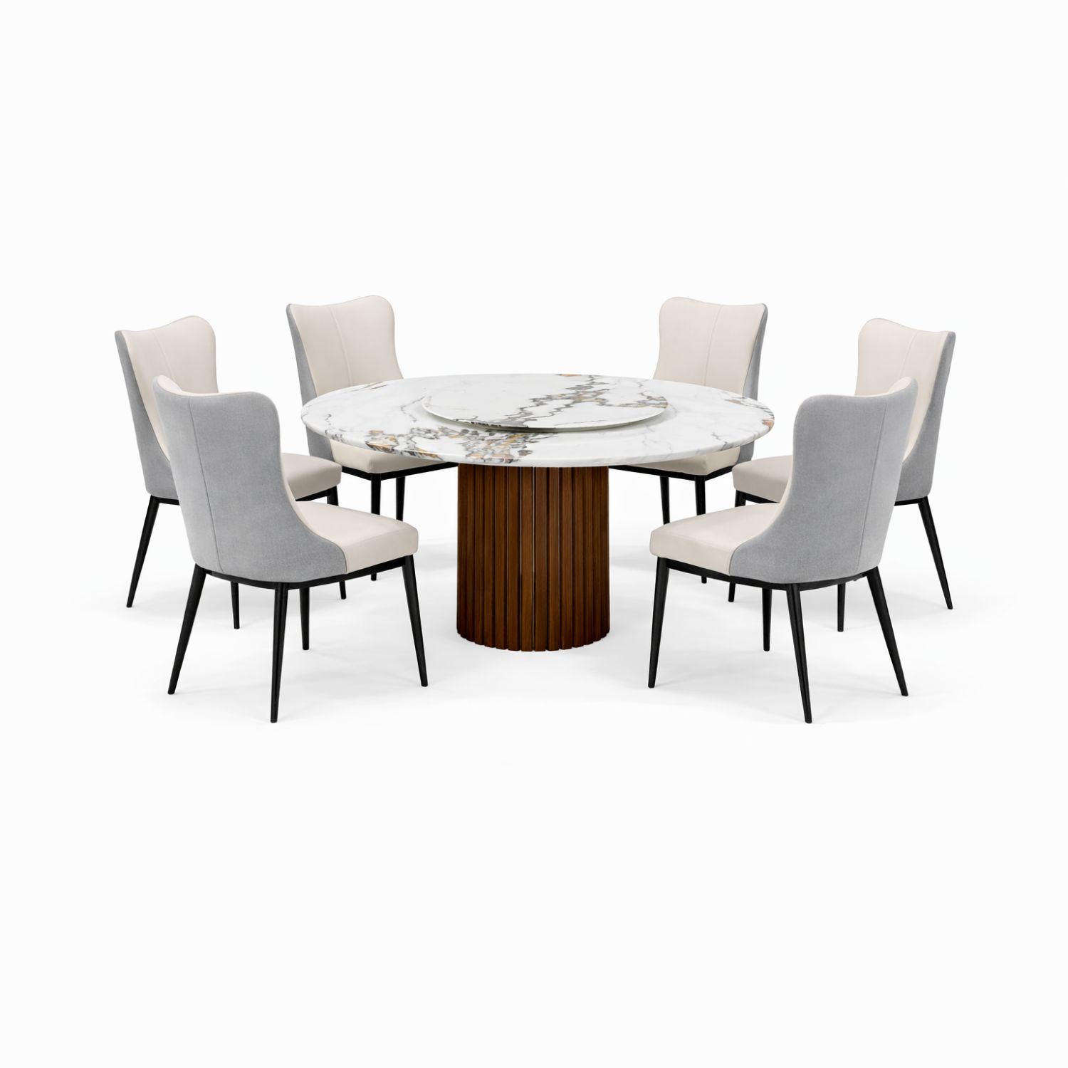 OXFORD BOLTON ROUND+C421 DINING SET(1+6) - Image 1