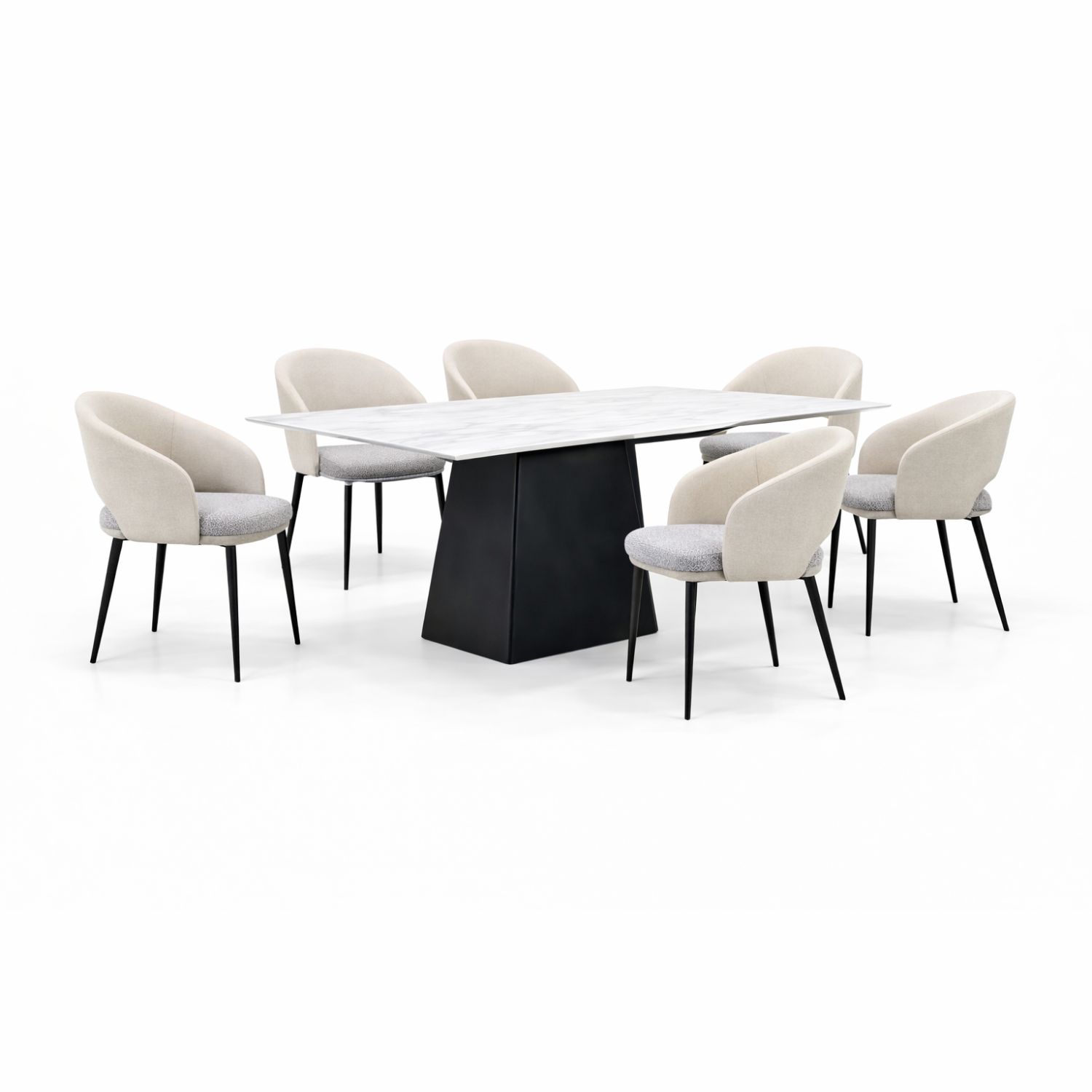OXFORD T685+C370 DINING SET(1+6) - Image 1