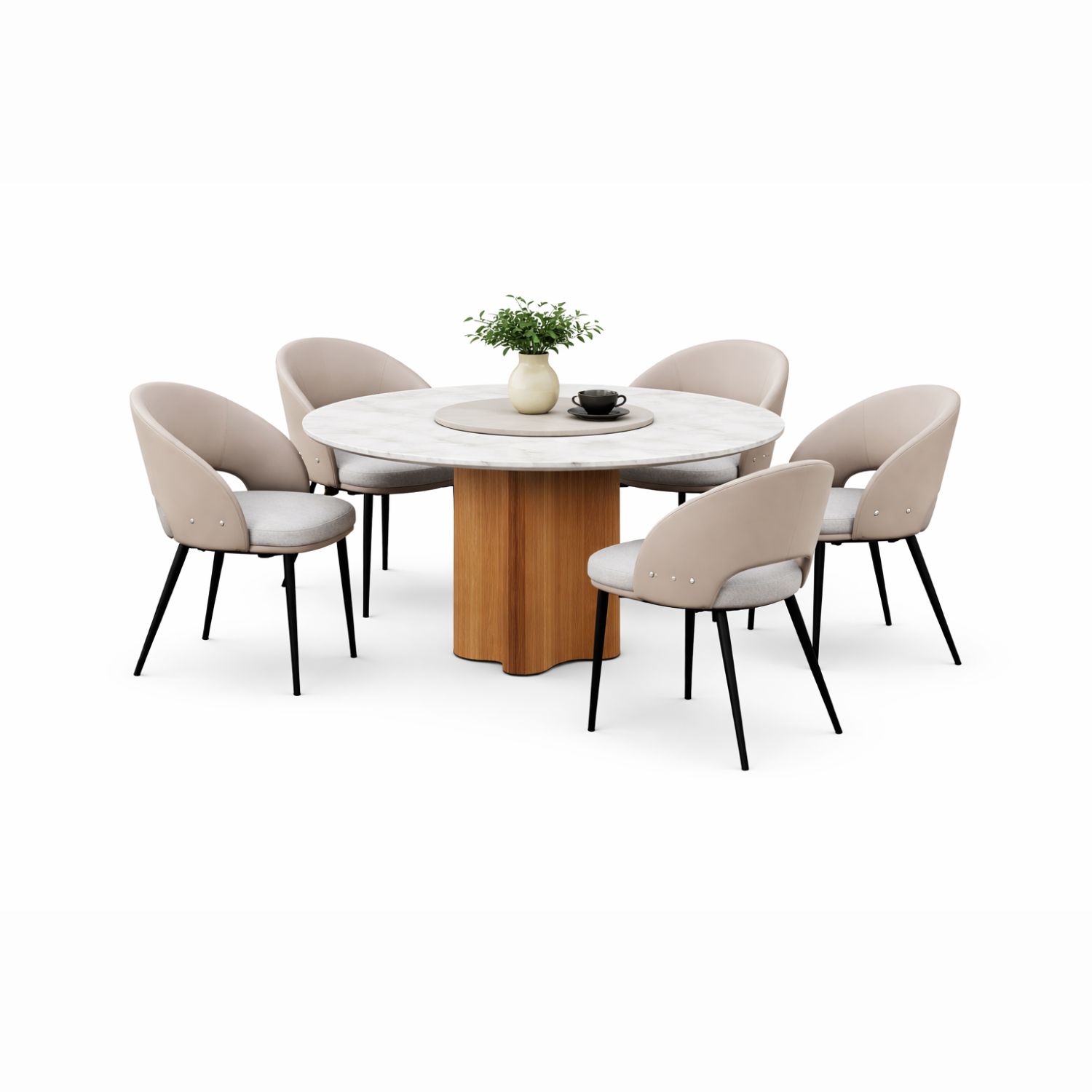 OXFORD T691+C370 DINING SET(1+6) - Image 1