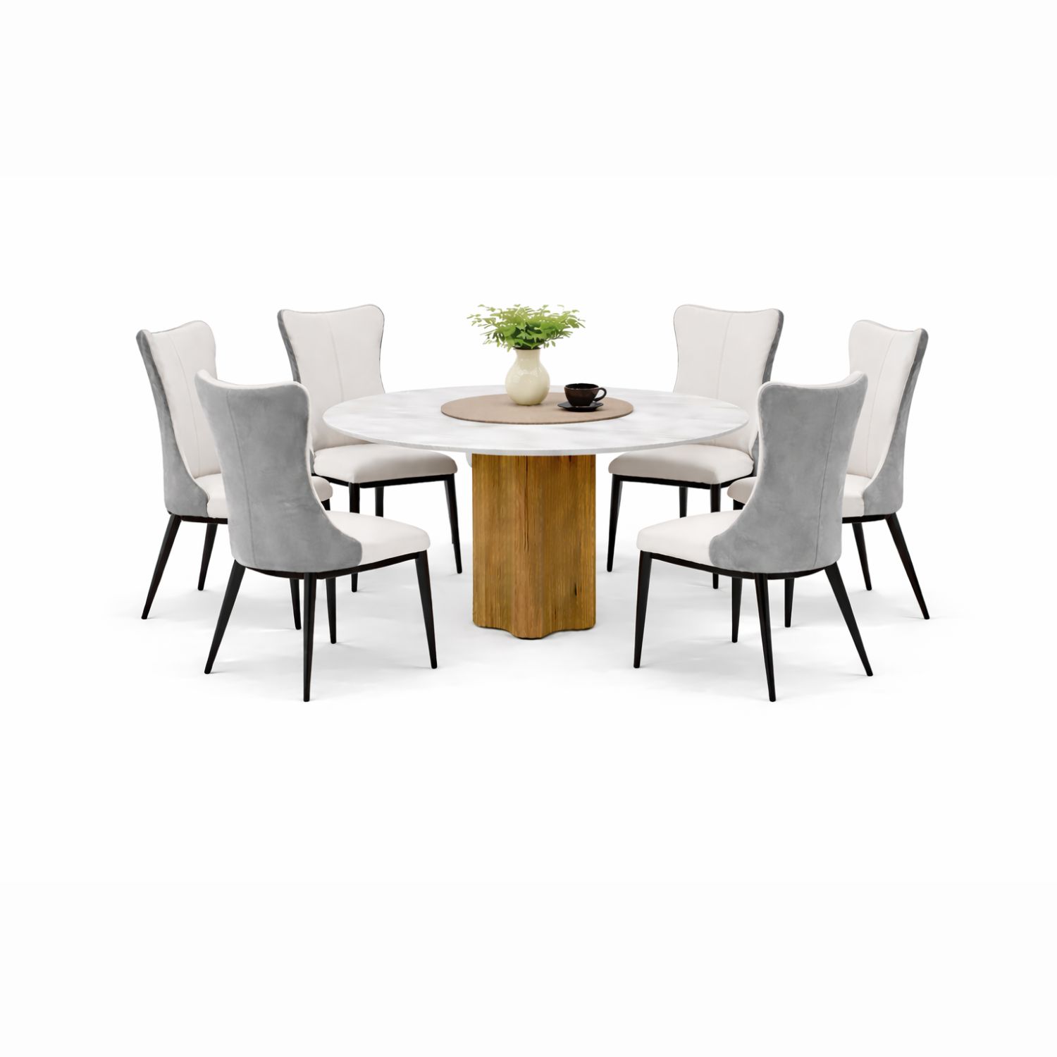OXFORD T691+C421 DINING SET(1+6) - Image 1