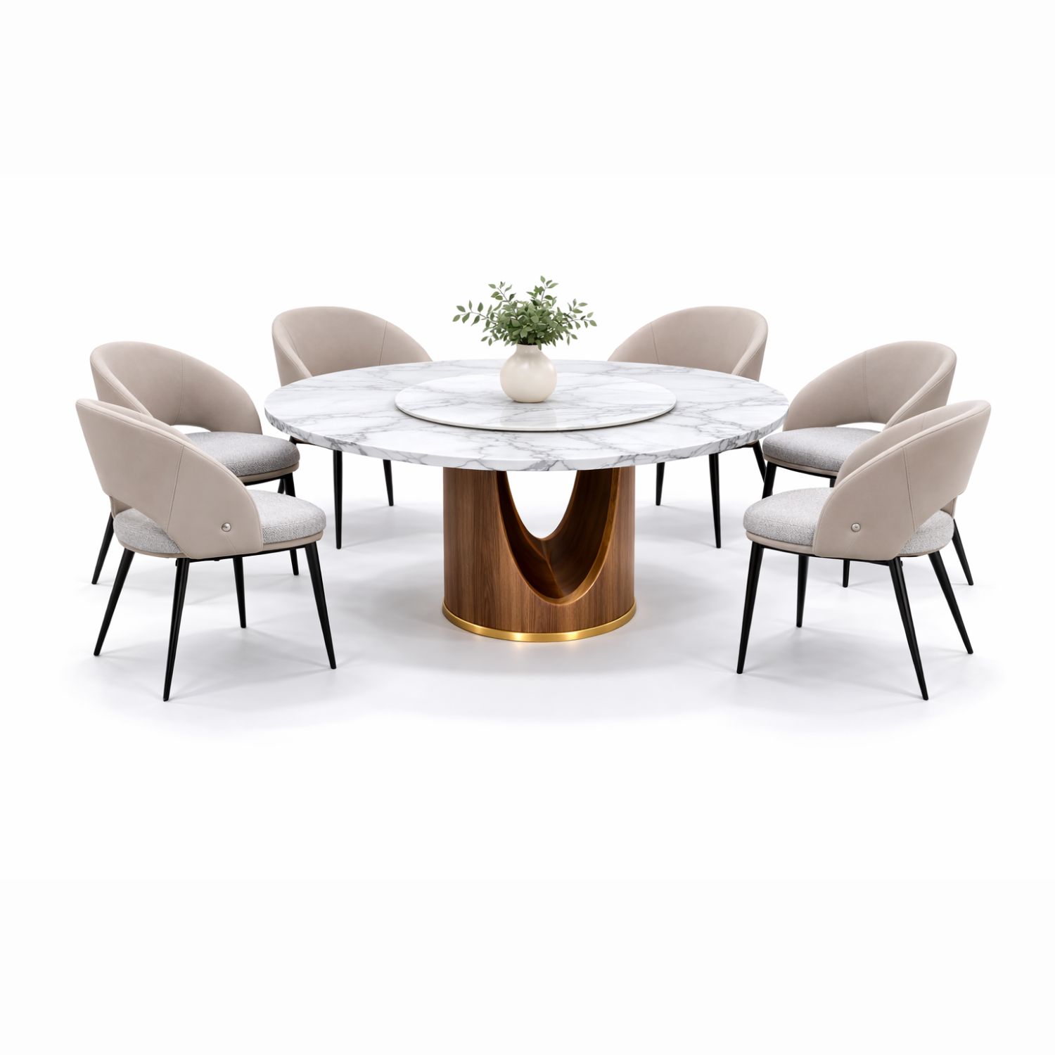 OXFORD T999+C370 DINING SET(1+6) - Image 1