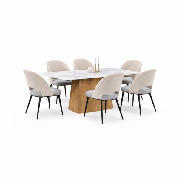 OXFORD T686+C370 DINING SET(1+6)