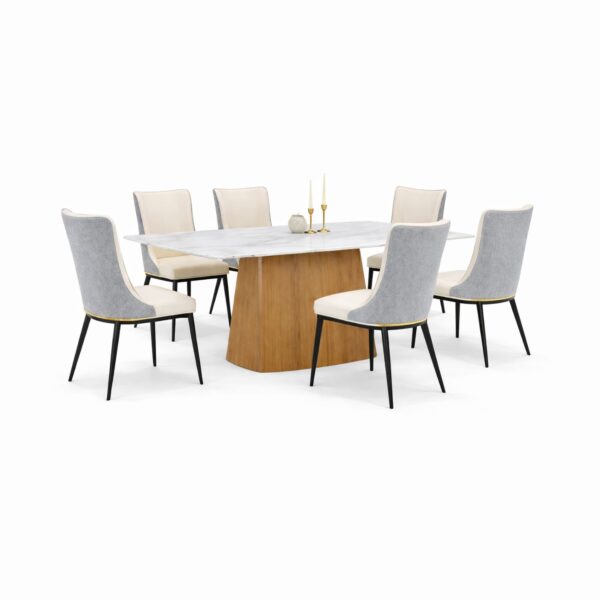 OXFORD T686+C421 DINING SET(1+6)