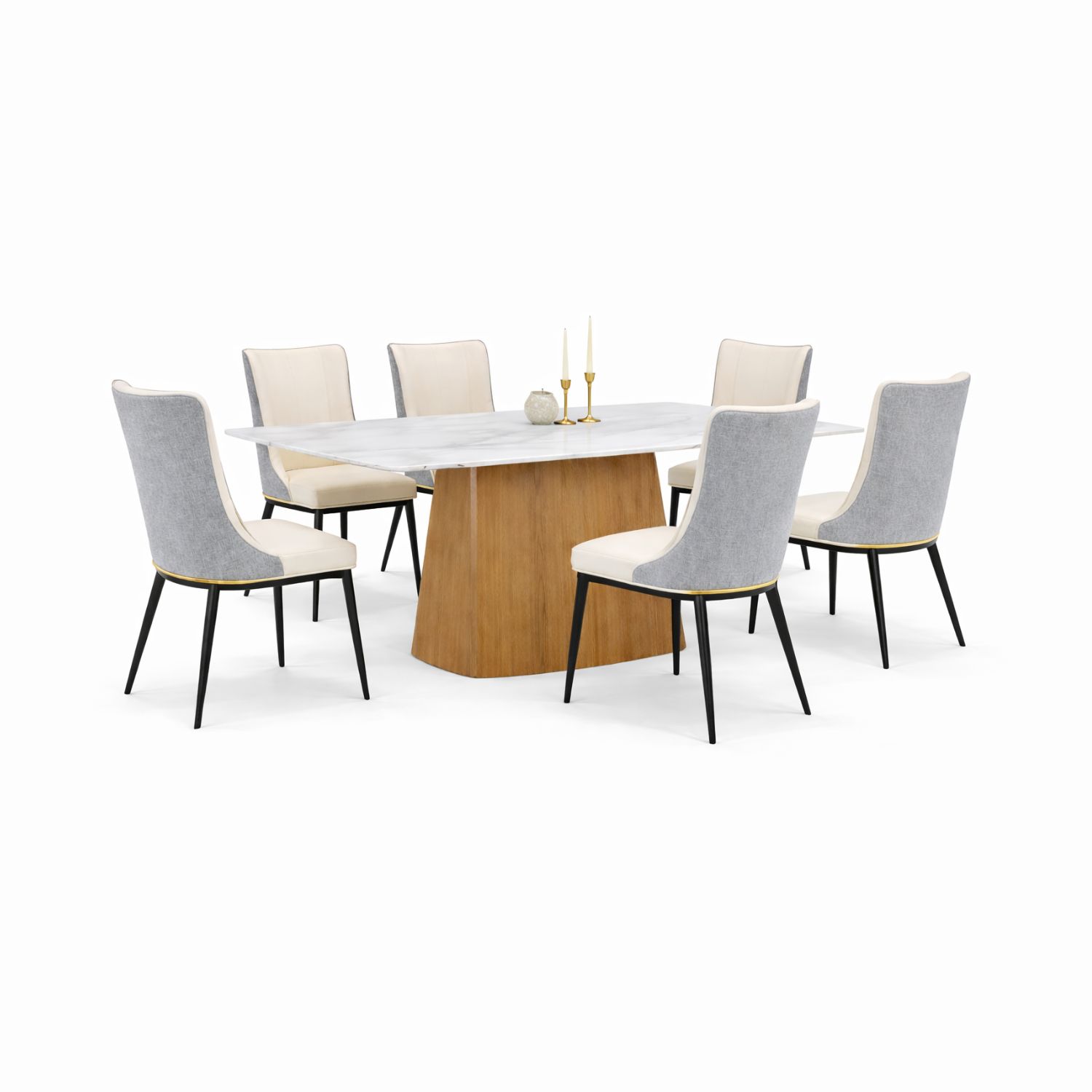 OXFORD T686+C421 DINING SET(1+6) - Image 1