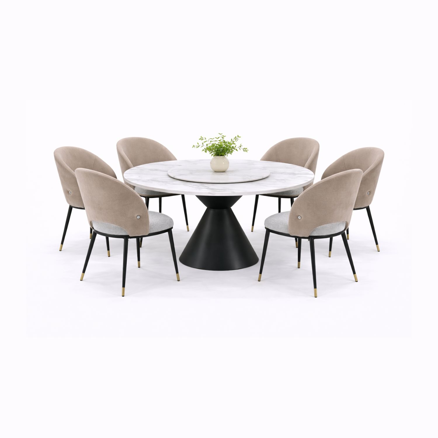 OXFORD T695+C370 DINING SET(1+6) - Image 1