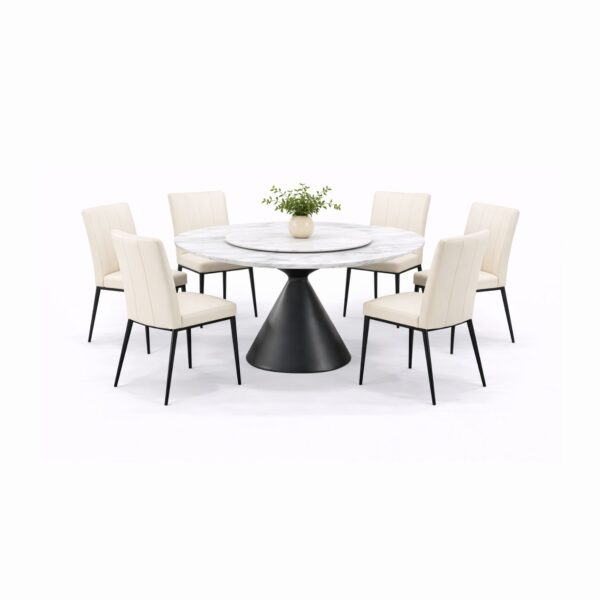 OXFORD T695+C419 DINING SET(1+6)