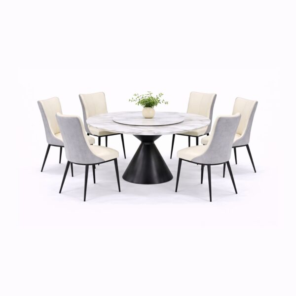 OXFORD T695+C421 DINING SET(1+6)